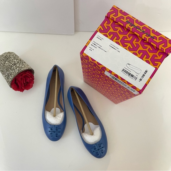 Tory Burch Lowell Ballet Flat In Chambray Color- New In Box- Reemoly - Picture 15 of 17
